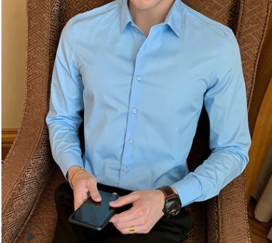 Men's shirt plus fat to increase casual long sleeves